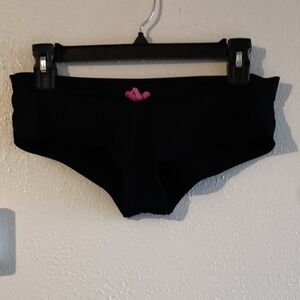 Elegant Black Panties with Pink Bow Accent